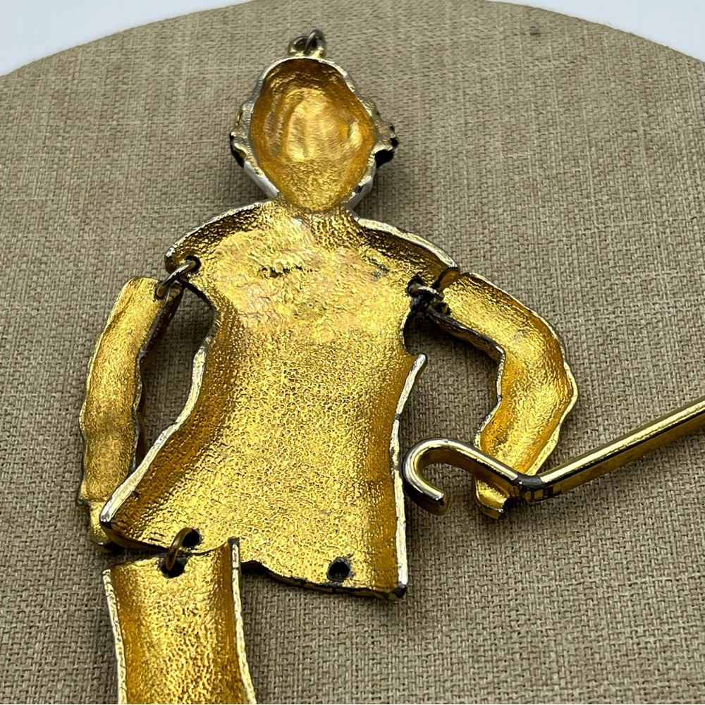 Vintage Charlie Chaplin Enamel Movable Pendant 5.5in - Picture 5 of 6
